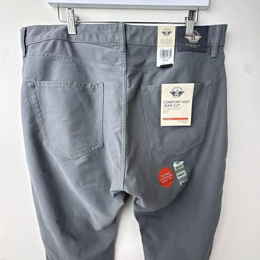 Dockers‎ Comfort Knit Jean Cut Pants Mens 36x29 Grey Straight Fit Smart 360 - Picture 6 of 13